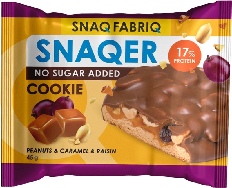 Печенье Snaq Fabriq Арахис, Изюм, Карамель глазированное 45г