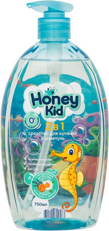 Средство для купания и шампунь Honey Kid 2в1 750мл