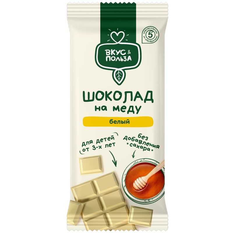 Шоколад На меду Вкус & Польза белый 37% 60г