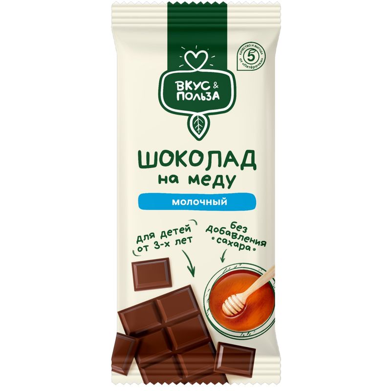 Шоколад На меду Вкус & Польза молочный 46% 60г