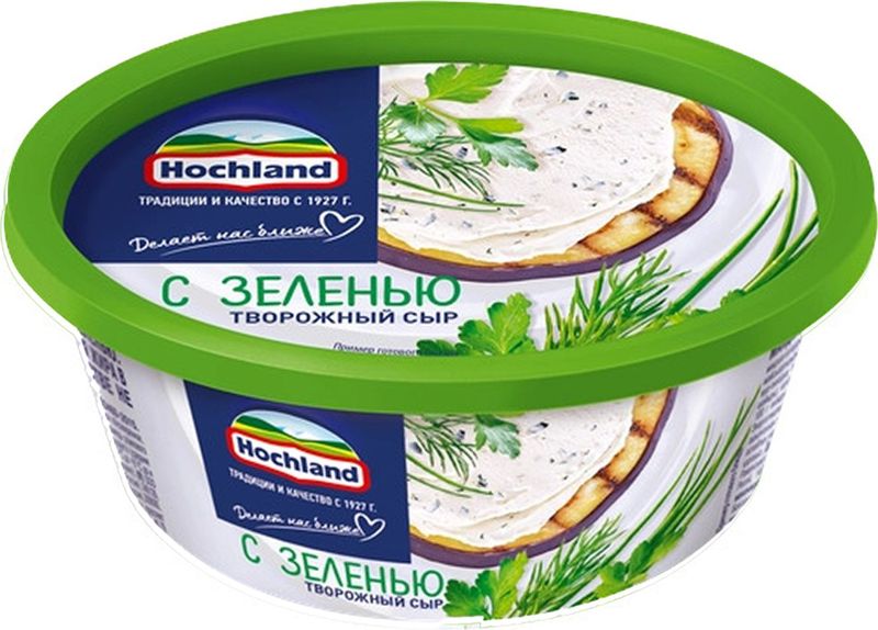 Сыр Hochland с зеленью творожный 60% БЗМЖ 140г